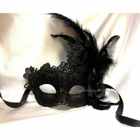 Black Mask Masquerade, Masquerade Mask Aesthetic, Carnival Halloween Costumes, Maskerade Mask, Masquarade Mask, Masquerade Aesthetic, Costumes With Masks, Feather Costume, Lace Masquerade Mask