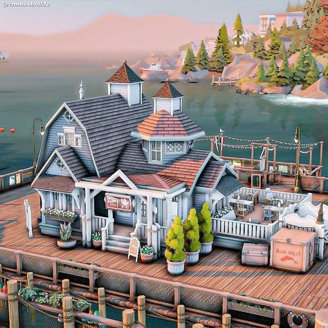 🪐emmasbuilds | 🤍 Sea you later Bar 💟Gallery ID: emmalinda1 ▫️Reshade preset - ellcrze ▫️Edited in Lightroom &… | Instagram Ts4 Brindleton Bay House, Sims 4 Brindleton Bay Restaurant, Sims 4 New England, Brindelton Bay House Sims, Sims 4 Brindleton Bay Builds, Sims 4 Hamptons, Sims Lore, Sims 4 Beach House, Brindleton Bay