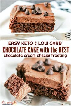 Low Carb Chocolate Cake, Chocolate Cream Cheese Frosting, Keto Baking, Keto Chocolate Cake, Chocolate Cake Recipe Easy, Monk Fruit, Keto Cake, Chocolate Cream Cheese, Keto Chocolate