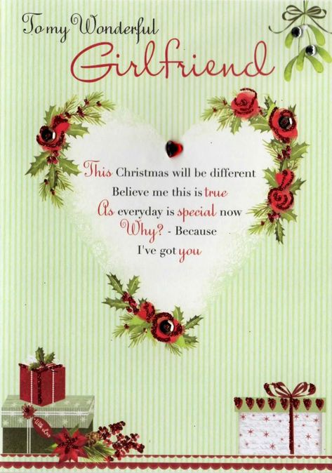 Christmas Card for a Girlfriend Merry Christmas Poems, Short Christmas Wishes, Christmas Card For Girlfriend, Messages For Girlfriend, Christmas Card Verses, Card For Girlfriend, Birthday Cards For Girlfriend, Christmas Card Messages, To Girlfriend