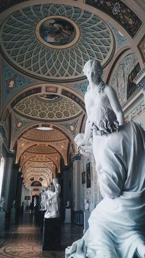 Hermitage Museum in Saint Petersburg, Russia Architecture Baroque, Hermitage Museum, Guggenheim Museum, Baroque Architecture, Dark Academia Aesthetic, Academia Aesthetic, Beautiful Architecture, Art Galleries, St Petersburg