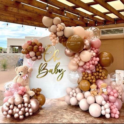 Baby Shower Color Themes, Teddy Bear Baby Shower Theme, Bear Baby Shower Cake, Baby Shower Girl Diy, Girl Shower Themes, Bear Baby Shower Theme, Baby Shower Theme Decorations, Baby Shower Deco, Baby Reveal Party