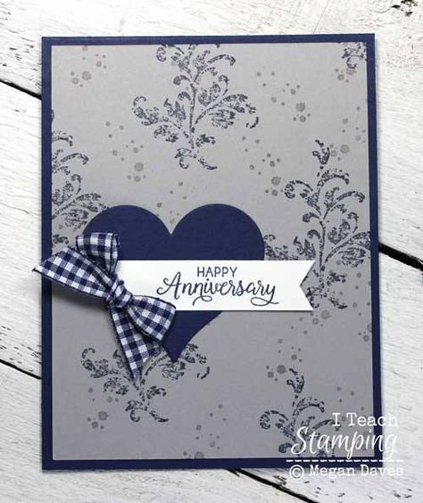 Stampin' Up! Cards | Card Making Ideas | Handmade Greeting Cards | Paper Crafts | Masculine Cards | Cards for Men | Simple Cards | How To Tie a Bow | Papercrafting Tips | Monochromatic Cards | Die Cut Cards | Die Cut Card Ideas | Punch Art | Check out Anniversary Card Ideas, Anniversary Cards Handmade, Card Making Ideas, Happy Anniversary Cards, Handmade Greeting Cards, Ideas Handmade, Wedding Anniversary Cards, Birthday Cards Diy, Handmade Greetings