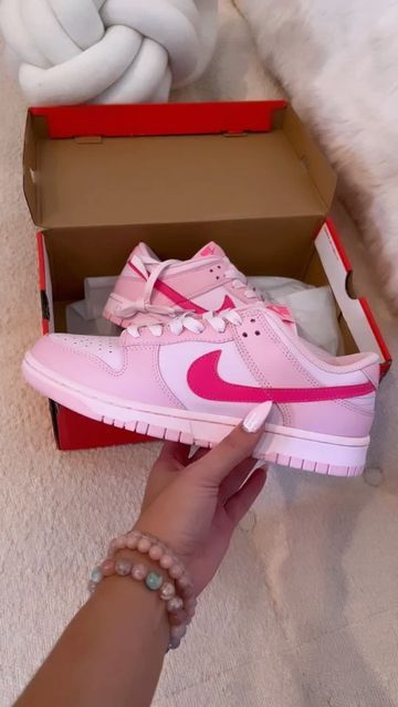 Miss Pink Silk on Instagram: "Favorite right now 🤩👟💼💖 ✨ ✨ ✨ #Barbie #Dunks #BarbieDunks #Nike #NikeDunks #Nikes #Pink #PinkDunks #PinkNike #PinkShoes #PinkBag #PinkPurse #MarcJacobs #PinkNikes #BarbiePinkLife #BarbieLife #BarbieStyle #MissPinkSilk #PinkHair #PinkPinkPink #PinkHairDontCare #PinkLife #PinkVibes" Barbie Dunks Shoes, Best Jordans Pinks, Pink Barbie Dunks, Pink Nike Casual Custom Sneakers, All Pink Dunks, Nikes Pink, Barbie Dunks, Barbie Pink Nike Dunks, Dunks Pink