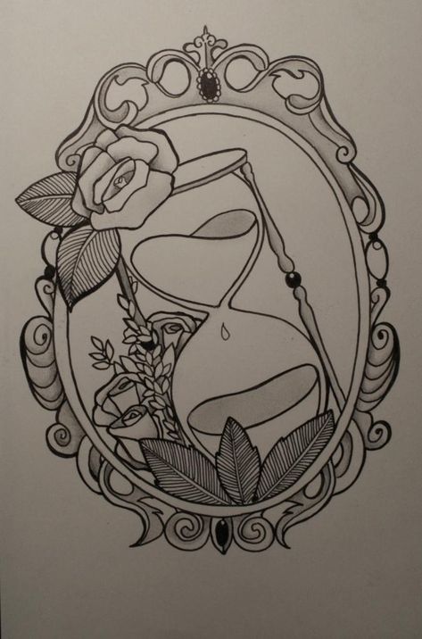 Mirror Tattoos, Hourglass Tattoo, Framed Tattoo, Time Tattoos, Skin Art, Love Tattoos, Cat Tattoo, Dreamcatcher Tattoo, Beautiful Tattoos