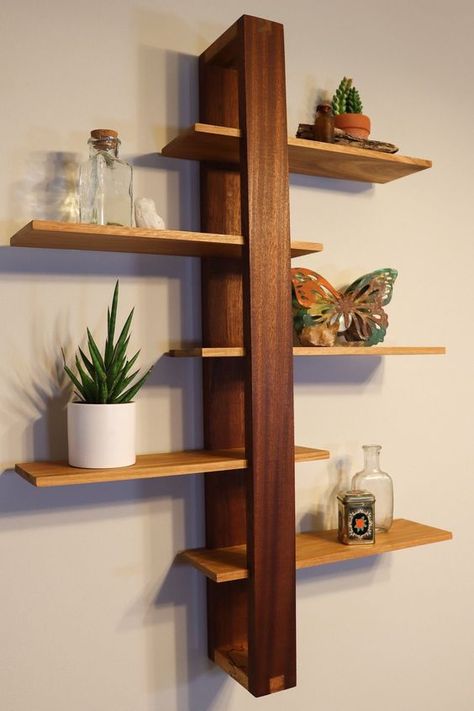 Modern Shelf Decor, Mid Century Modern Shelves, Anderson Sc, Woodworking Plans Beginner, Wood Projects That Sell, Modern Shelf, Wood Project, Woodworking Projects Plans, Wood Wall Decor