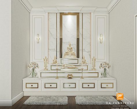 Buddha Shrine Room Design, Buddha Room Design, Shrine Cabinet, Buddha Room, Praying Room, Shrine Room, Mandir Designs, Mandir Design, Pooja Room Door Design