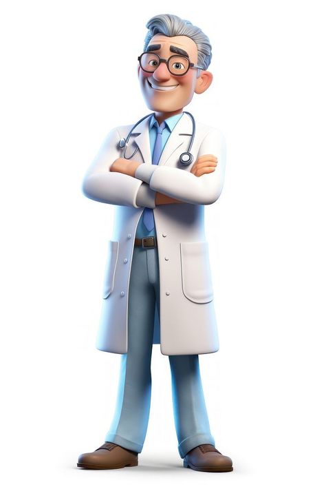 Doctor Illustration Character, Doctor Illustration, Fun Jobs, Cartoon Doctor, 3d People, Nurse Cartoon, Doctor Images, Graphic Design Jobs, 3d Elements