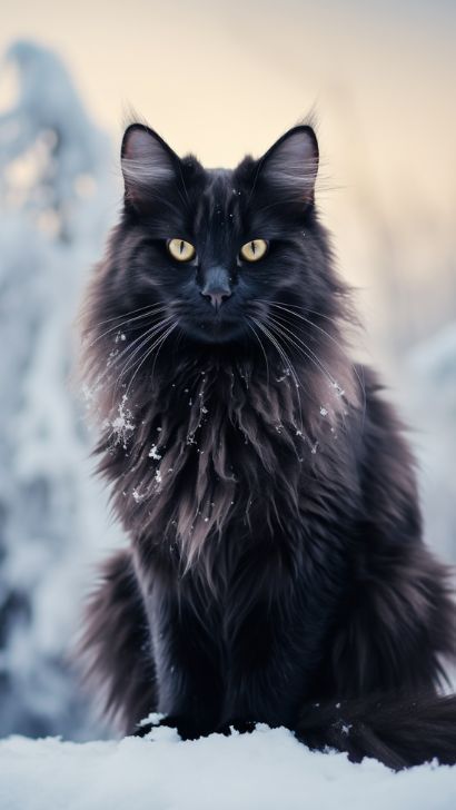 Black Longhaired Cat, Fluffy Black Cat With Green Eyes, Longhair Black Cat, Cat Breeds Siamese, Chantilly Tiffany, Cat Breeds Ragdoll, Horses Funny, Black Cat Breeds, Cat Energy