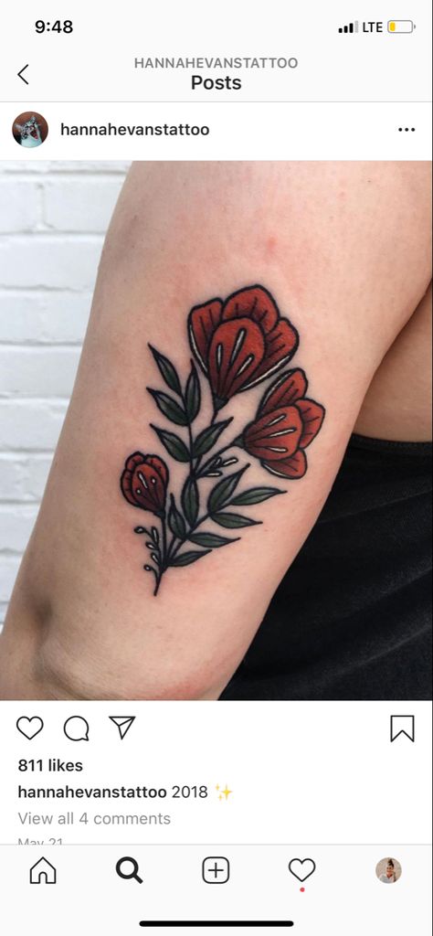 Traditional Style Carnation Tattoo, Poppy Wreath Tattoo, Traditional Carnation Tattoo, Traditional Style Poppy Tattoo, American Traditional Poppy Tattoo, Poppy Flower Tattoo Traditional, Traditional Red Flower Tattoo, California Poppy Traditional Tattoo, Traditional Poppy Tattoo