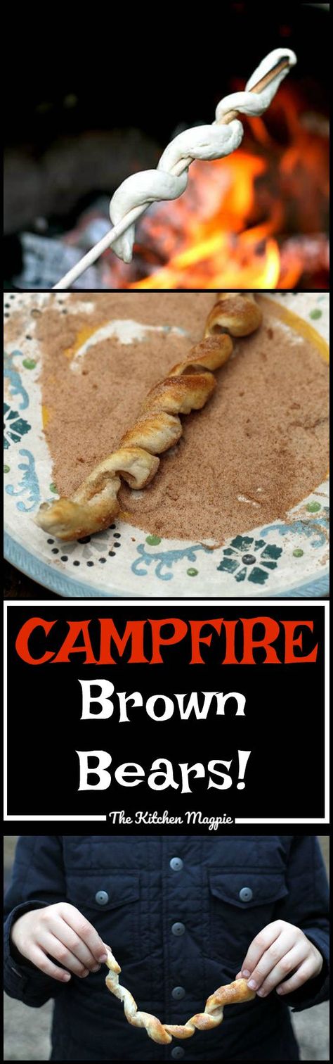 Campfire Brown Bears Recipe! Gonna have to try this. You could do this in your fireplace or over your backyard fire pit... Fire Pit Food, Camping Meal Planning, Backyard Fire Pit, Camping Desserts, Bear Recipes, Fire Food, Easy Camping Meals, Brown Bears, Campfire Food