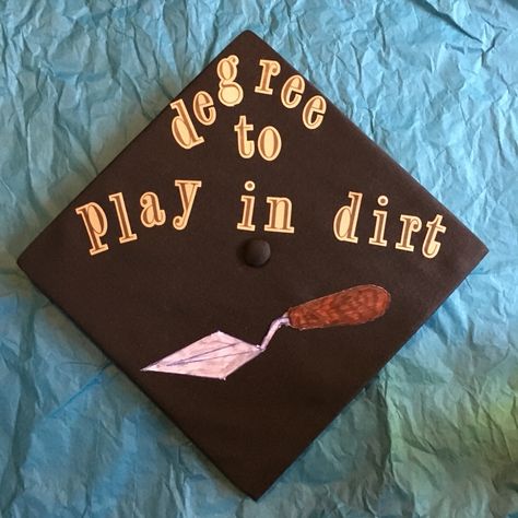 I finished my graduation cap for my BA in Archaeology!! Civil Engineer Graduation Cap, Archaeology Graduation Cap, Construction Graduation Cap, Geology Graduation Cap, Environmental Graduation Cap, Environmental Science Graduation Cap, Anthropology Graduation Cap, History Graduation Cap, Science Graduation Cap