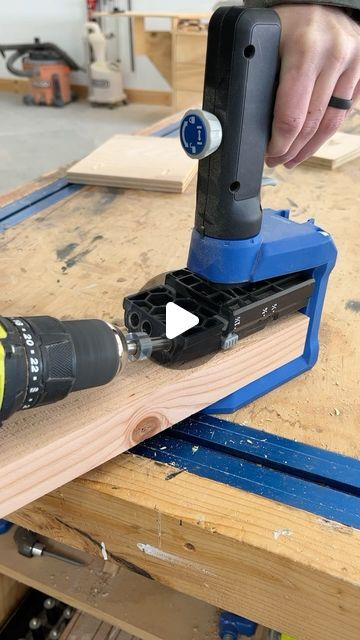 Woodshop Diaries | Shara | How do you join boards with pocket holes? AD
It’s easy, I promise! 
First, measure the thickness of the board you’ll be drilling into. If... | Instagram Woodshop Diaries, Pocket Holes, Kreg Tools, Project Plan, Kreg Jig, Pocket Hole Jig, Pocket Hole Screws, Diy Building, Pocket Hole