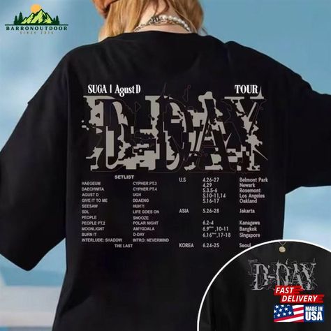 Agust D Day Tour T-Shirt Suga Album Setlist Shirt Tee Unisex Hoodie Check more at https://barronoutdoor.com/product/agust-d-day-tour-t-shirt-suga-album-setlist-shirt-tee-unisex-hoodie/ Polar Night, Agust D, Life Goes On, Tour T Shirts, D Day, Day Tours, Cool Shirts, Unisex Hoodies, Give It To Me