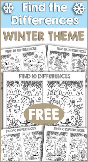 This set of free Winter Theme Find the Difference printables is great for preschool, Kindergarten and elementary students. #1plus1plus1  #homeschool #homeschooling #freeprintablesforkids #kidsactivities #kidsprintables #winteractivitiesforkids #winteractivities #wintertheme #winterprintables #earlychildhood #kindergarten #kindergartenworksheets Winter Printables, Find The Difference, January Activities, Winter Classroom, Winter Kindergarten, Winter Activities For Kids, Winter Preschool, Christmas School, Winter Crafts For Kids