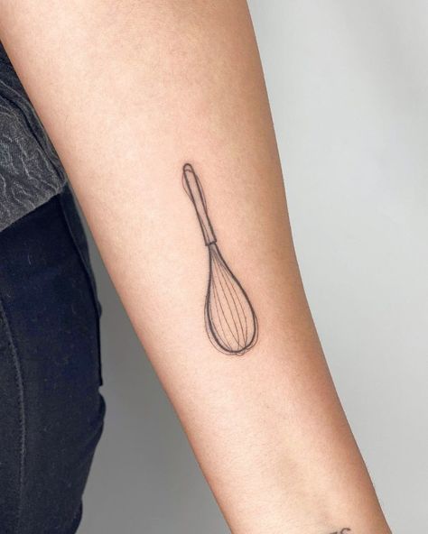 Tiny Whisk Tattoo, Whisk Tattoo Baking, Spaghetti Tattoo, Whisk Tattoo, Pastry Tattoo, Kitchen Tattoo, Baking Tattoo, Filter Tattoo, Cooking Tattoo