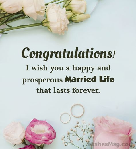 Wish You Happy Married Life Quotes, Wedding Wishes For Couple, Happy Married Life Quotes, Sister Wedding Quotes, Wedding Congratulations Quotes, Wedding Couple Quotes, Wedding Wishes For Friend, Wedding Quotes To A Friend, Good Marriage Quotes