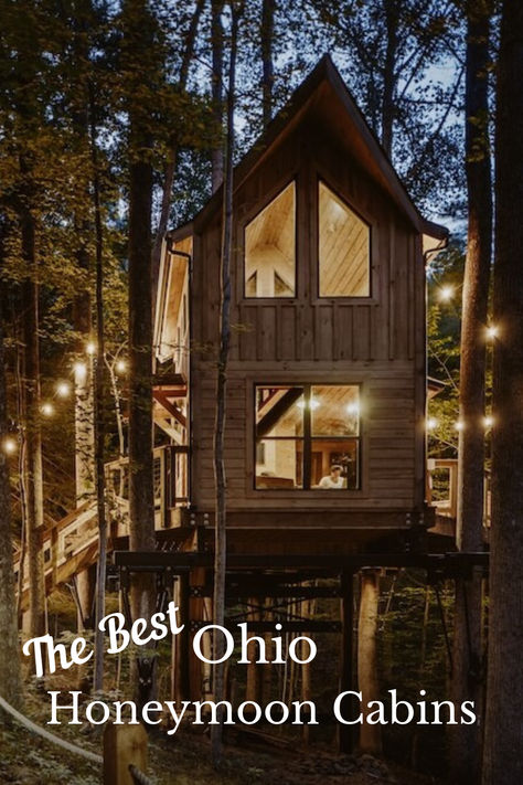 For a little bit of adventure and a lot of romance and relaxation, consider renting a honeymoon cabin in Ohio. This is a list of some of the best cabins, including treehouse cabins and pet friendly cabins for your romantic getaway in Ohio's Hocking Hills.  Photo: Tulip Treehouse; VRBO Honeymoon Cabin, Treehouse Cabins, Romantic Cabin, Hocking Hills, Best Honeymoon, Romantic Getaway, Honeymoon Destinations, Romantic Getaways, A Romantic