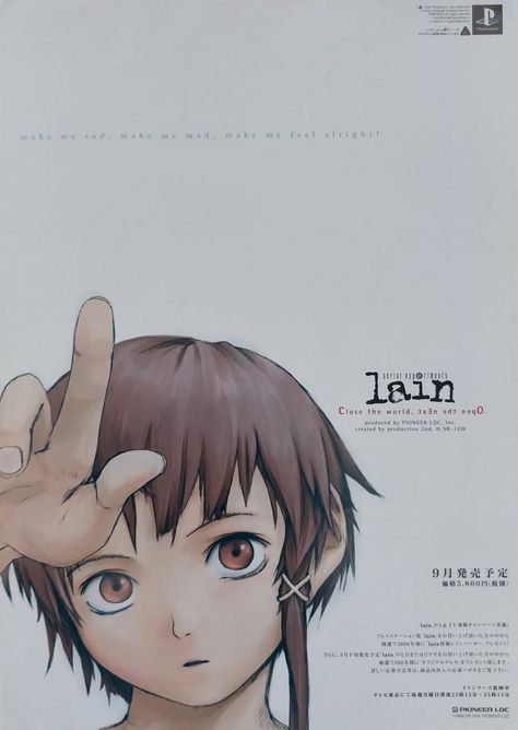 Psyche on Twitter: "SEL PSX - Promotional Flyer (Yoshitoshi ABe)… " Yoshitoshi Abe, Serial Experiments Lain, Arte Cyberpunk, 90s Anime, Anime Artwork, An Anime, Present Day, Wisteria, Anime Character