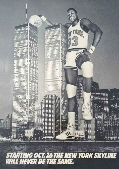 Patrick Ewing:    THE NEW YORK SKYLINE WILL NEVER BE THE SAME. #worldtradecenter #twintowers #knicks Adidas Ad, New York Basketball, Knicks Basketball, Basket Nba, Patrick Ewing, Ny Knicks, Nba Legends, Basketball Art, Basketball Legends