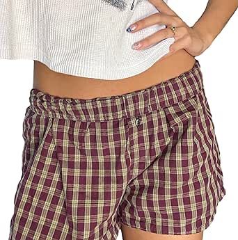 Pajamas Shorts, Streetwear Cargo Pants, 2000s Girl, Holiday Skirts, Aesthetic Streetwear, Plaid Pajamas, Summer Party Dress, Lounge Shorts, Plaid Fashion