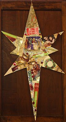 December / January - Christmas / Epiphany - Star of Bethlehem - using old cards. Star Of Bethlehem Diy, Star Of Bethlehem Craft, Epiphany Crafts, Kids Worship, The Star Of Bethlehem, The Three Wise Men, Faith Crafts, The Holy Family, Christian Crafts