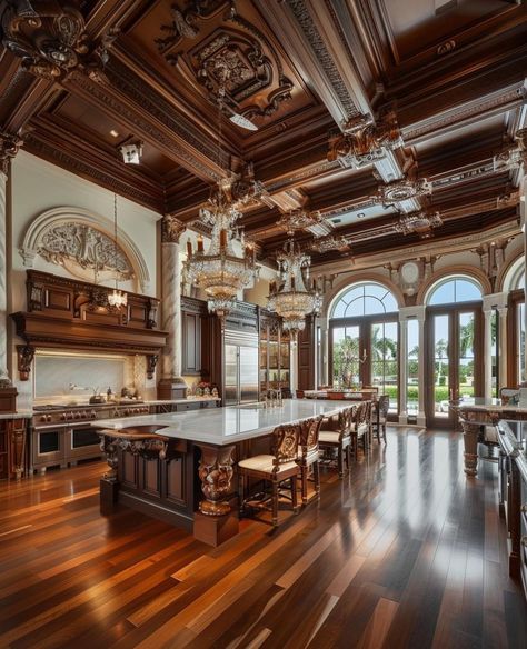 Castle Aesthetic Interior Kitchen, Aesthetic Interior Kitchen, Castle Aesthetic Interior, Mansion Kitchen, House Bedroom Ideas, Kitchen Design Gallery, Kitchen Appliances Design, Kitchen Organization Ideas, Elegant Kitchen Design