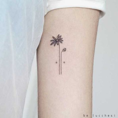 Wild Daisy Tattoo, Micro Tattoos For Women, Love Wrist Tattoo, Meaningful Wrist Tattoos, Wild Daisy, Worlds Best Tattoos, Daisy Tattoo, Hand Poked Tattoo, Small Wrist Tattoos