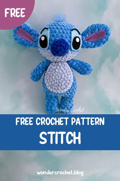 Wonder Crochet, Disney Amigurumi, Angel Stitch, Disney Crochet, Stitch Plush, Disney Crochet Patterns, Stitch Doll, Stitch Toy, Crochet Toys Free