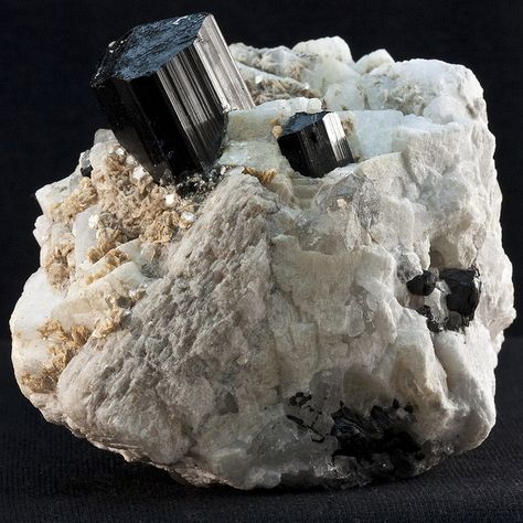 Schorl and Smokeys in Pegmatite | by Orbital Joe Pegmatite Rocks, Rock Reference, Minerals Crystals Stones, Crystal Magic, Minerals And Gemstones, Quartz Crystals, Smokey Quartz, Crystals Minerals, Minerals Crystals