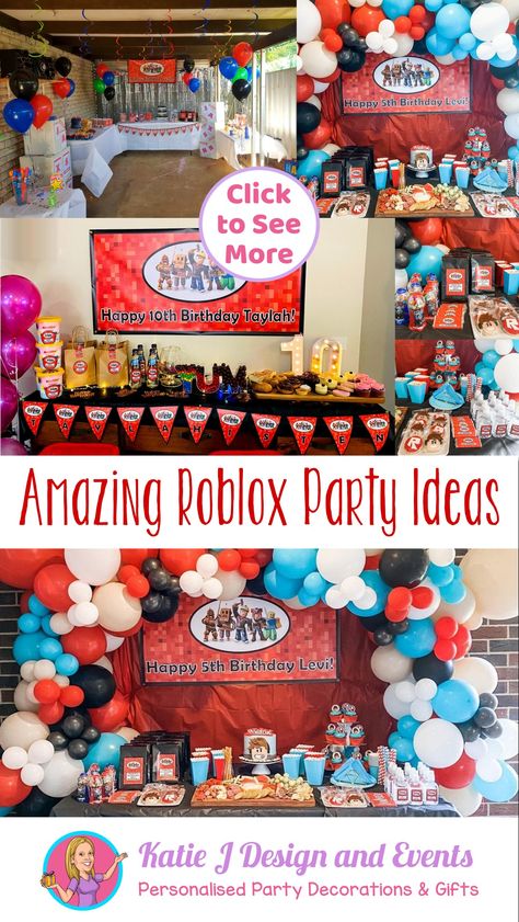 Roblox Birthday Activities, Roblox Birthday Party Food Ideas, Roblox Birthday Games, Roblox Party Games Ideas, Roblox Party Food Ideas, Roblox Food Ideas, Roblox Birthday Party Ideas Decor, Roblox Party Games, Party Take Home Gifts