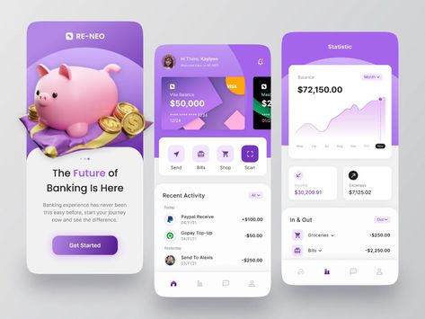 Mobile Banking App, Saving App, Best Ui Design, Budget App, App Promotion, Desain Buklet, Bank Design, Mobile App Design Inspiration, Creative Design Studio