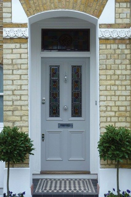 Discover front door ideas on HOUSE - design, food & travel by House & Garden Winter Doors, Victorian Front Door, Grey Front Door, Victorian Front Doors, Entry Door Designs, Door Design Ideas, Front Door Inspiration, Traditional Front Doors, Composite Front Door