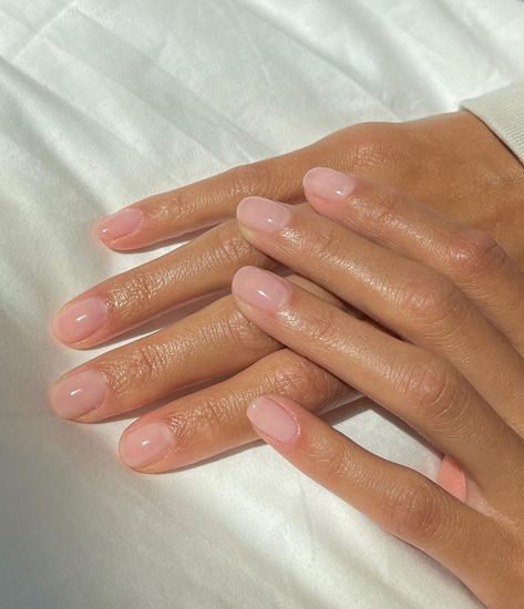 Short Clean Nails Natural, Natural Elegant Nails, Mani Pedi Colors, Sheer Pink Nails, Classy Manicure, Short Classy Nails, Old Money Nails, Money Nails, Soft Pink Nails