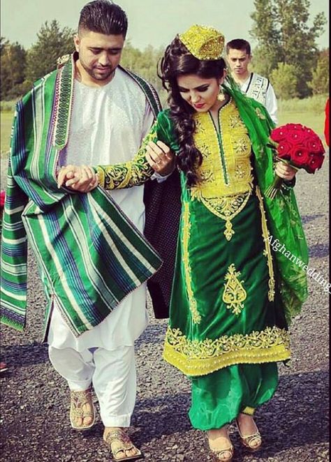 Afghan Wedding, Nikkah Dress, Afghan Girl, Henna Night, Afghan Fashion, Afghan Clothes, Afghan Dresses, National Dress, Wedding Couple