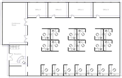 What Cubicle Layout is Best for Your Business? | UsedCubicles.com Cubicle Layout, Small Office Layout, Office Building Plans, Open Office Layout, Office Layout Plan, Feng Shui Office, Cubicle Office, Office Space Planning, Office Layout Ideas