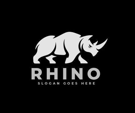 Rhino Logo Design, Typography Ads, Animal Logo Design, Elephant Logo Design, Logos Graphic Design, Bear Logo Design, Fox Logo Design, Rhino Logo, Unicorn Logo