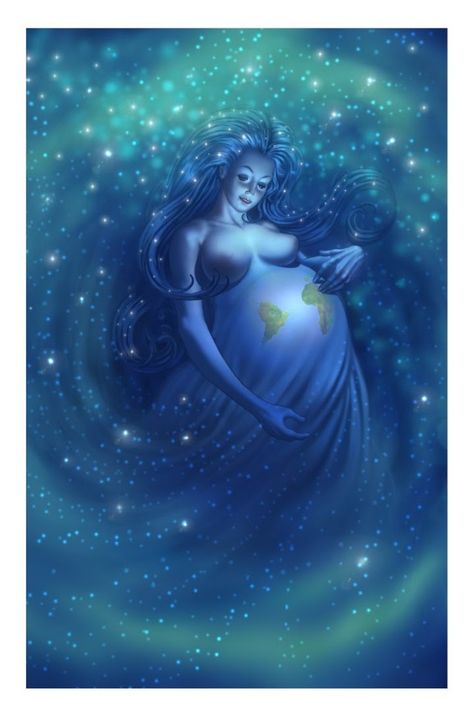 Gaia ~ The Great Mother ~ Mother Earth ~ Blessed Be The  Mother.                                                                                                                                                                                 More Gaia Goddess, Pregnancy Art, Sacred Feminine, Mother Goddess, Goddess Art, Spiritual Art, Gods And Goddesses, Divine Feminine, Mother Earth