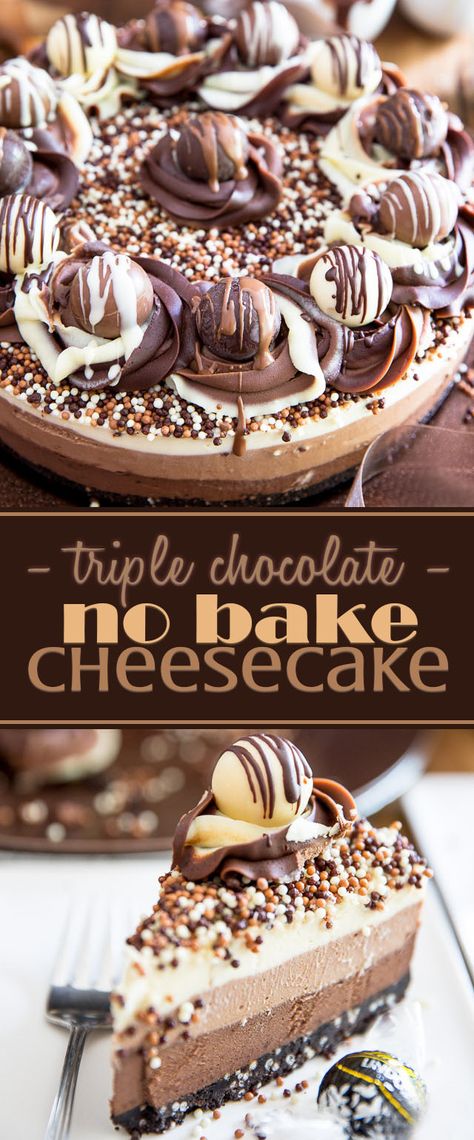 Popular Cheesecake Recipes, Cheesecake Caramel, Nutella Cheesecake, Best Cheesecake, Bake Cheesecake, Kitchen Recipe, No Bake Cheesecake, Triple Chocolate, Chocolate Cheesecake