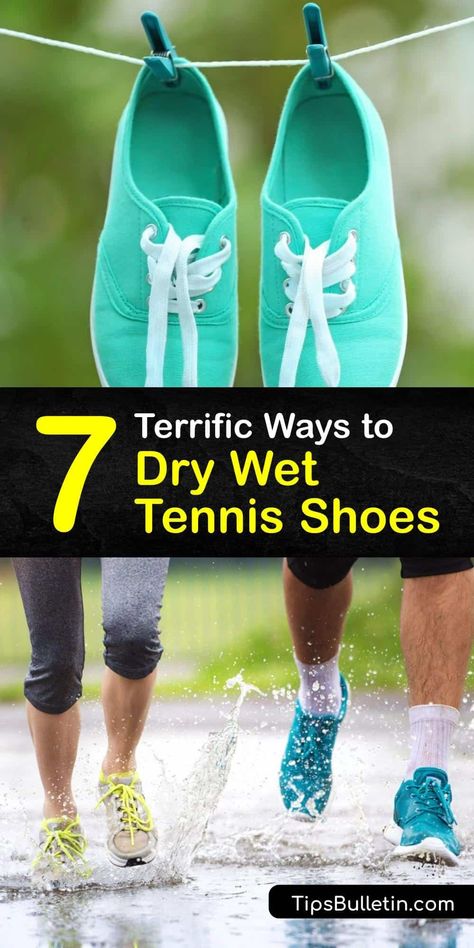 Whether your running shoes are wet from the rain or your Converse shoes need to be dried after coming out of the washing machine, dealing with wet shoes can be a pain. Discover the best ways to dry tennis shoes to eliminate shoe odor and keep your shoes fresh. #tennis #shoes #wet #dry Diy Household Cleaners, Shoe Dryer, How To Clean Suede, Diy Cleaning Solution, Drying Machine, Cleaning Ideas, Organizing Ideas, Diy Household, Household Cleaners