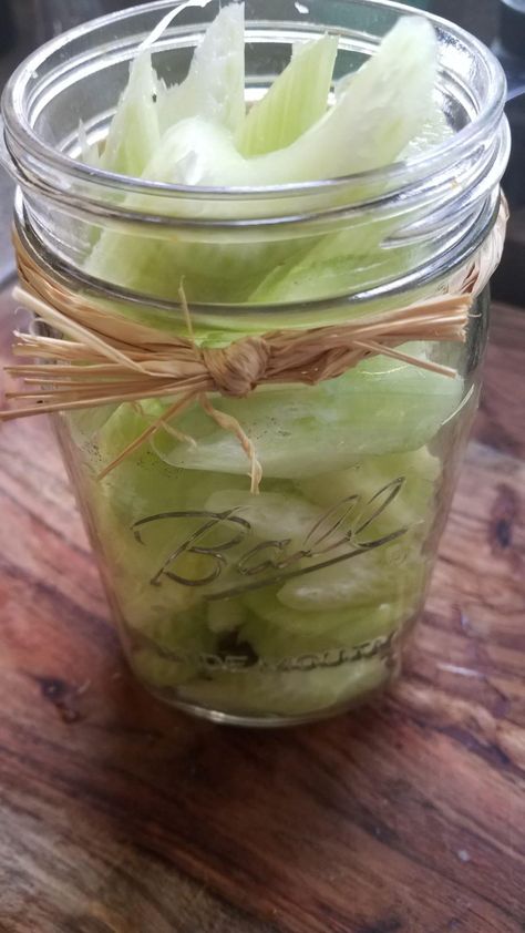 Fermented Celery, Fermented Vegetables Recipes, Fermented Foods Benefits, Pickle Recipes Homemade, Celery Recipes, Fermented Kimchi, Fermented Veggies, Fermented Pickles, Gut Healing Recipes