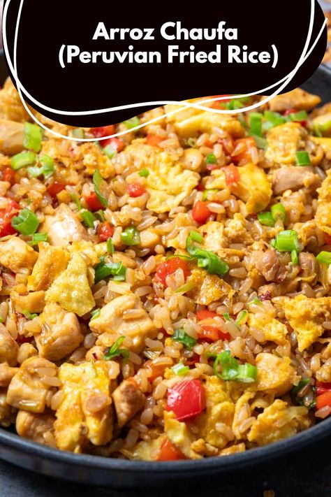 Dive into the flavors of Peru with this Arroz Chaufa recipe. It's not your average fried rice – it's a Peruvian twist that's absolutely mouthwatering. Peruvian Fried Rice, Chaufa Rice Peru Recipe, Peruvian Fried Rice Recipe, Chaufa Rice, Peru Recipes, Soy Sauce Garlic, Steak And Rice, Peruvian Dishes, Garlic And Ginger