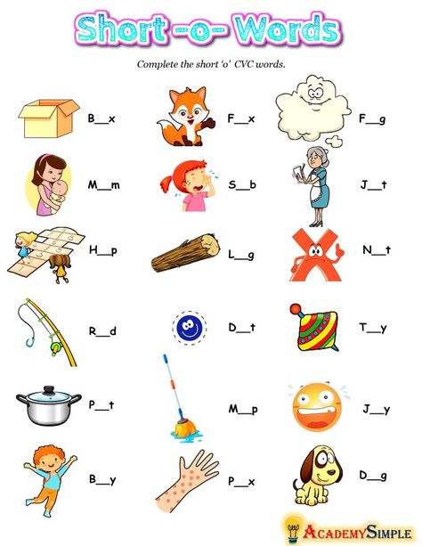 Learning Vowels, English Vowels, Short Vowel Worksheets, Words Worksheet, Word Family Activities, Blends Worksheets, Vowel Worksheets, Classroom Anchor Charts, O Words