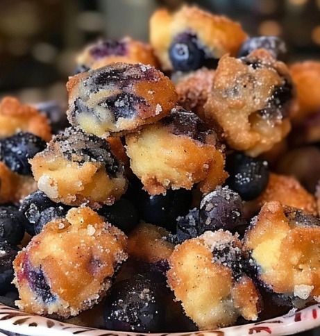 Blueberry Fritter Bites – Tnextrecipes Blueberry Fritter Bites, Blueberry Fritter, Baked Fritters, Fritter Bites, Blueberry Glaze, Fruit Pastries, Bites Recipes, Blueberry Jam, Mini Muffin Pan