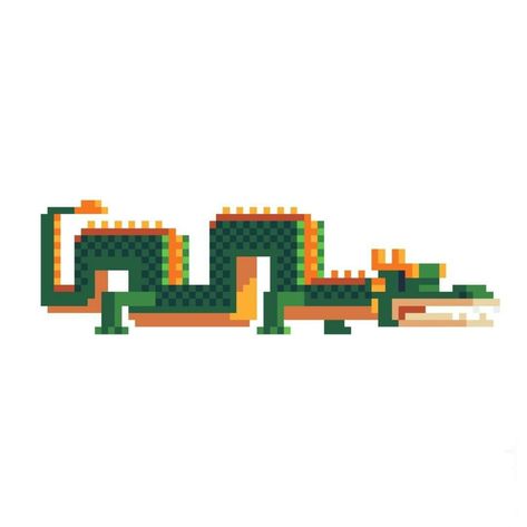 Dragon Embroidery Design, Pixel Dragon, Dragon Embroidery, Pixel Animation, Pixel Art Tutorial, Cool Pixel Art, Asian Dragon, Pix Art, Pixel Design