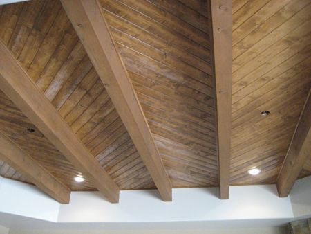 See what I mean mom!!  herringbone ceiling finished wood Herringbone Ceiling, Mid Modern Living Room, Mean Mom, Framing Basement Walls, Woodworking 101, Groove Ceiling, Country French Home, Exposed Beams Ceiling, Beam Ceilings