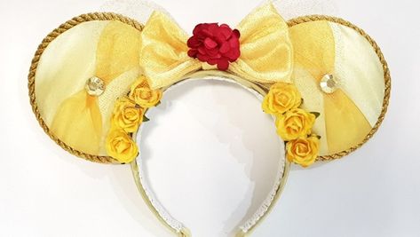 Mickey Headband, Micky Ears, Beauty And Beast Birthday, Belle Bow, Diy Disney Ears, Disneyland Ears, Disney Mouse Ears, Minnie Mouse Ears Headband, Unicorn Headband