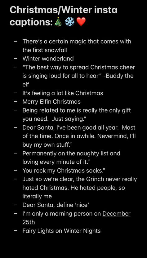 30 December Quotes, Xmas Captions For Instagram, Christmas Insta Captions, Christmas Quotes For Instagram, December Captions, Christmas Caption, Caption Inspiration, Creative Captions, Lit Captions