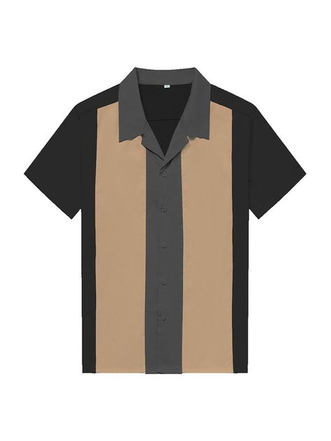 US$ 52.99 - Big And Tall Stylish Patchwork Designer Cotton Shirts Bowling Ideas, Vertical Striped Shirt, Rockabilly Shirts, Blouse Man, 50s Rockabilly, Striped Shirts, Male Clothing, Cotton Shirts For Men, Rockabilly Fashion