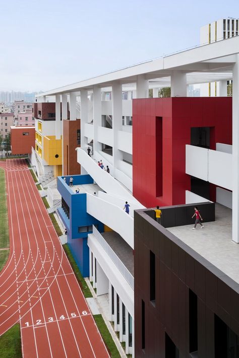 School Facade Design, School Corridor Design, School Facade, Sketchbook Architecture, School Buildings, School Building Design, Lecture Theatre, Construction Area, H Design